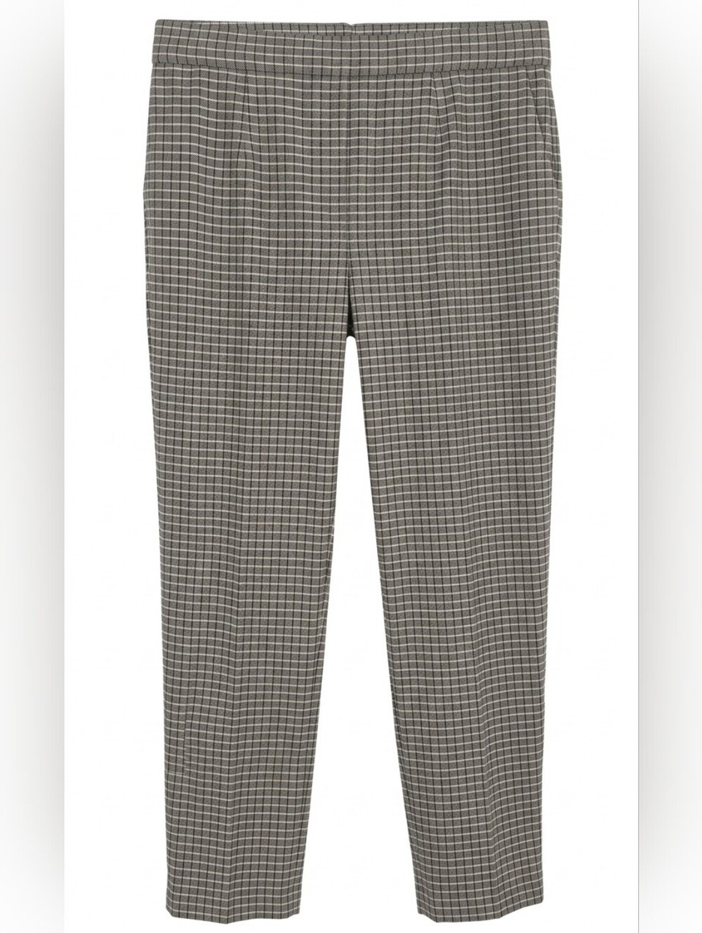 Babaton Aritzia Plaid Straight Leg Pants Size 10 Grey Black Career Trousers - Picture 2 of 7